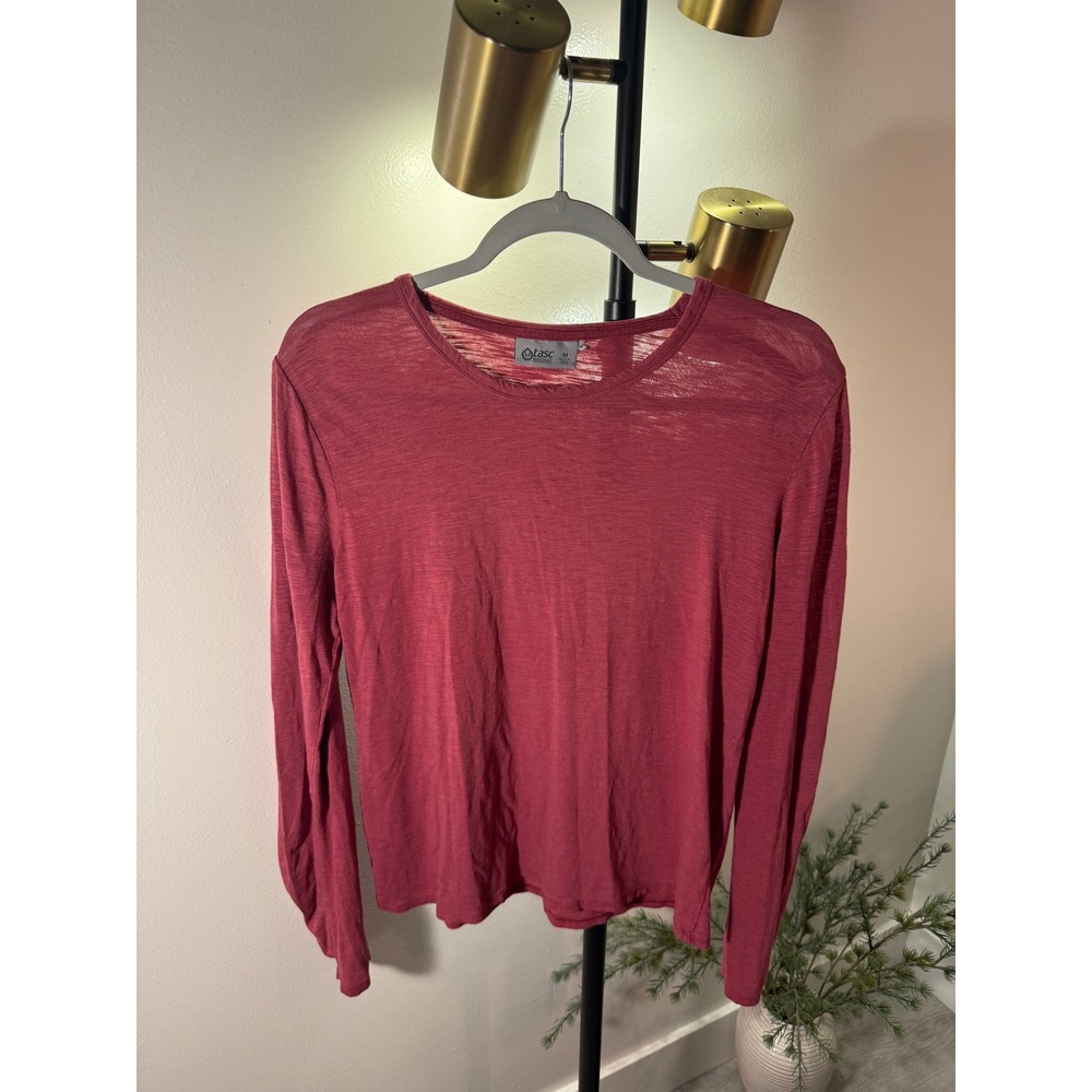 Tasc ls tee autumn berry magenta layering performance slub knit active comfort m